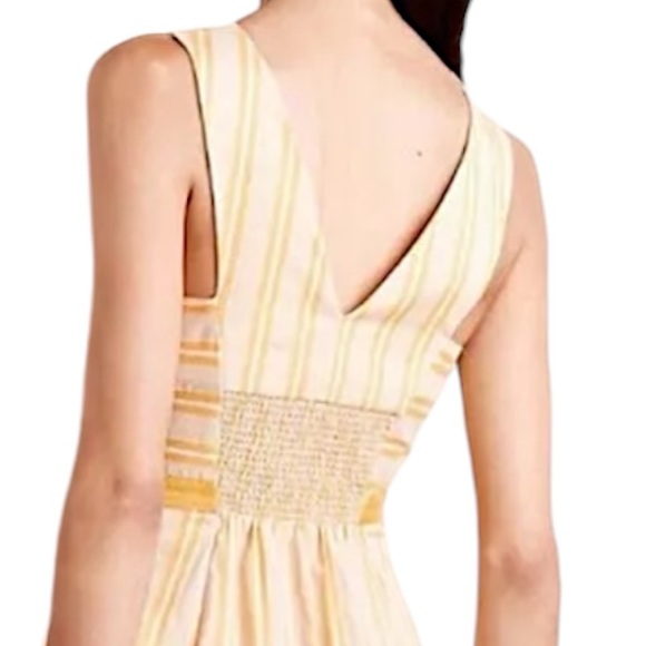 $178 Anthropologie Vintage Cross Front Sun Dress 8 Medium Yellow HD in Paris NWT - Picture 8 of 14